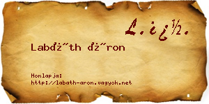 Labáth Áron névjegykártya